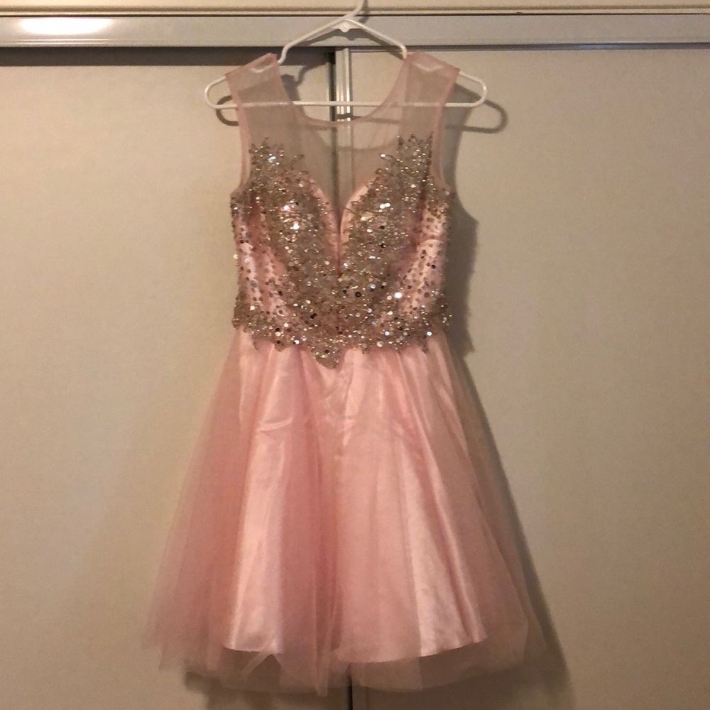 Pink homecoming sequenced dress
